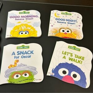 Lot of FIVE Sesame Street Shaped Board Books for Kids 3+ NEW